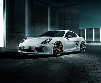 Porsche Cayman, white sports car HD wallpaper
