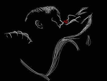 Kissing, red lips, kiss, love HD wallpaper