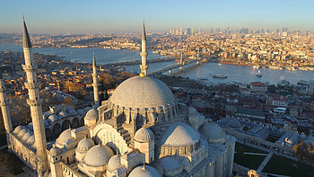 Blue Mosque, Sultanahmet, Istanbul Aerial Drone View, Travel HD wallpaper