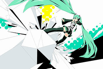Hatsune Miku, awesome, uniform, nice, hatsune, aqua eyes, white, twintail, stage, girl, headset, aqua, anime, pretty, virtual, blue, black, crystals, song, heads, cute, vocaloid, beauty, miku, music, vocaloids, thighhighs, skirt, beautiful, diva, tie, aqua hair, yellow, cool, idol, micro HD wallpaper