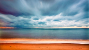 Ocean, nature, sand, boats HD wallpaper