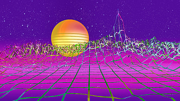 Art, Sun, Grid, Relief, Retro, Synthwave, Retrowave HD wallpaper