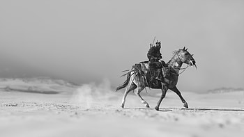 Assassins Creed Odyssey Rider In Storm , assassins-creed-odyssey, assassins-creed, 2018-games, games, monochrome, black-and-white HD wallpaper