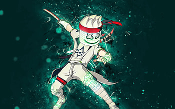 Reactive Marshinobi, , turquoise neon lights, Fortnite Battle Royale, Fortnite characters, Reactive Marshinobi Skin, Fortnite, Reactive Marshinobi Fortnite HD wallpaper