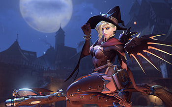 Mercy Overwatch Halloween, mercy-overwatch, overwatch, games, xbox-games, ps-games, pc-games HD wallpaper