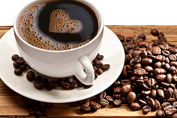 Coffee, love, beans, cup, heart, drink HD wallpaper