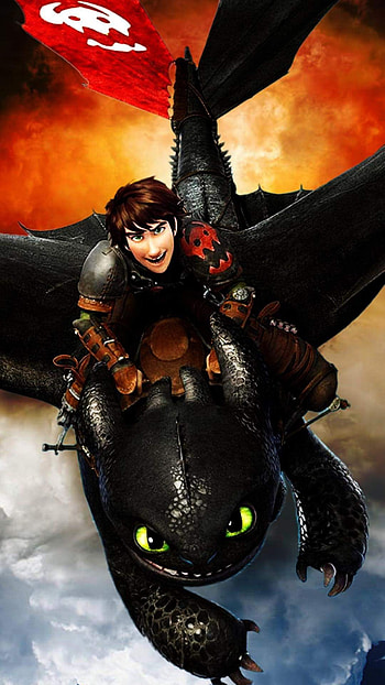 Hiccup & Toothless, art, how_to_train_your_dragon, dragons HD phone wallpaper