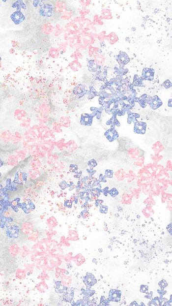 Blue/pink snowflakes, pink, blue, background HD phone wallpaper