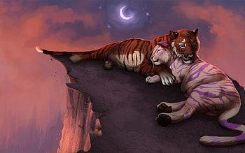 Wlld love, animal, drawing, love, wild, predator HD wallpaper