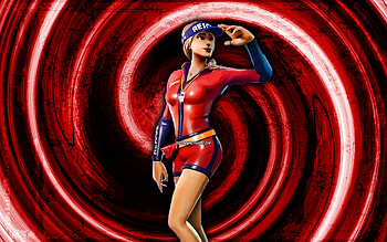 Sun Strider, red grunge background, Fortnite, vortex, Fortnite characters, Sun Strider Skin, Fortnite Battle Royale, Sun Strider Fortnite HD wallpaper