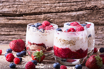 Dessert, yogurt, food, cherry HD wallpaper