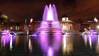 Landscape, Violet, Fountain HD wallpaper