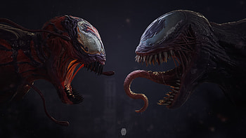 Carnage Meets Venom, carnage, venom, artwork, superheroes, supervillain, artstation HD wallpaper