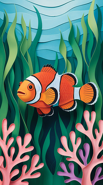 Vibrant Sea Life Clownfish , underwater, coral HD phone wallpaper