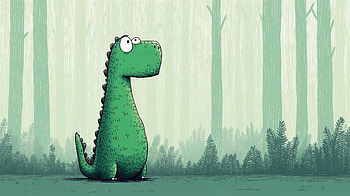 Cute Dinosaur in - A Charming Adventure!, dinosaur, cute, green, forest HD wallpaper