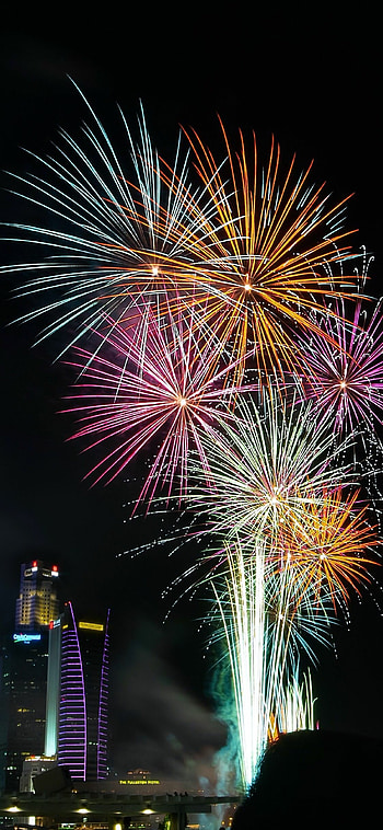 New Year's Eve party, Sparkling confetti, Exciting fireworks, Festive drinks HD phone wallpaper