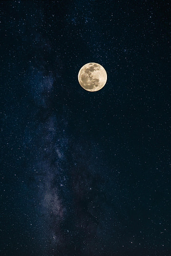Universe, Moon, Starry Sky HD phone wallpaper