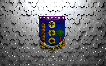 Flag of Contagem, honeycomb art, Contagem hexagons flag, Contagem 3d hexagons art, Contagem flag HD wallpaper