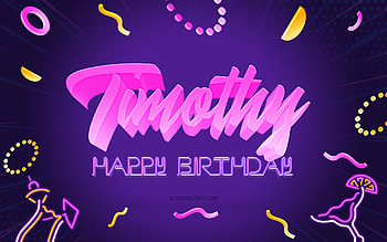 Happy Birtay Timothy, , Purple Party Background, Timothy, creative art, Happy Timothy birtay, Timothy name, Timothy Birtay, Birtay Party Background HD wallpaper