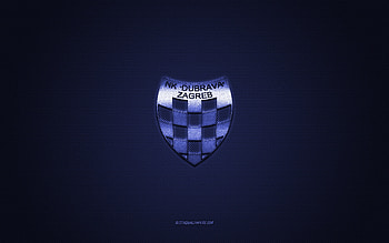 NK Dubrava, Croatian football club, blue logo, blue carbon fiber background, Druga HNL, football, Zagreb, Croatia, NK Dubrava logo HD wallpaper