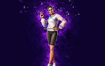 Sunburst Dawn, , violet neon lights, Fortnite Battle Royale, Fortnite characters, Sunburst Dawn Skin, Fortnite, Sunburst Dawn Fortnite HD wallpaper