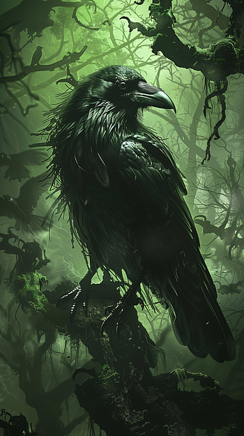 Mystic Raven Forest, raven, bird HD phone wallpaper