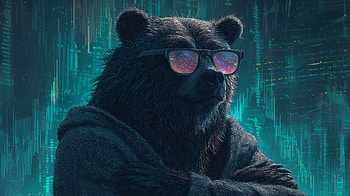 Cool Bear with Sunglasses, Animal, bear, sunglasses, glasses, cyberpunk HD wallpaper