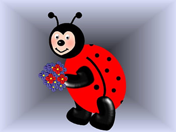 Ladybug and Flowers, cute, flowers, ladybug, insect HD wallpaper