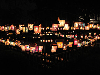 Japanese Lantern Lamp, Asian cultural symbol, Soft bokeh, Captivating ambiance HD wallpaper