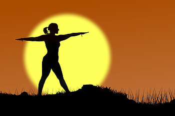 Woman Yoga At Sunset, yoga, silhouette, woman, sunset, Sports HD wallpaper