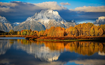 Grand Teton National Park in the morning, Forest, Lake, Nature, Reflection, Autumn HD wallpaper