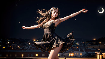 Midnight Muse A Girl And Her Music In The City, artist, artwork, digital-art, art, deviantart HD wallpaper