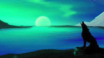 Northern Lights Fox Howling , fox, northern-lights, howling, artist, artwork, digital-art, deviantart HD wallpaper