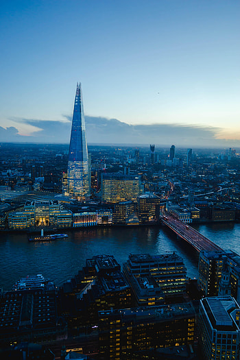 Cities, Sunset, Architecture, Twilight, Night City, City Lights, Dusk HD phone wallpaper