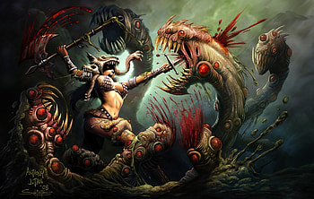 Tribal Warrior, CG, Warrior, Fantasy, Tribal HD wallpaper