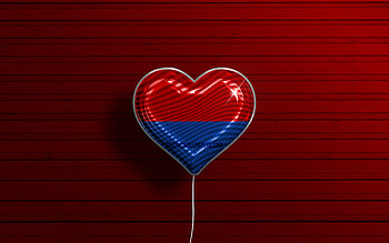 I Love Cotopaxi, , realistic balloons, red wooden background, Day of Cotopaxi, ecuadorian provinces, flag of Cotopaxi, Ecuador, balloon with flag, Provinces of Ecuador, Cotopaxi flag, Cotopaxi HD wallpaper