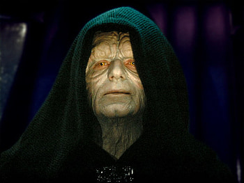 the emporer, cloak, yellow eyes, sith lord, wrinkley skin HD wallpaper