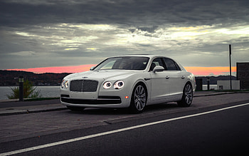 2022, Bentley Flying Spur, , front view, exterior, white Flying Spur, luxury cars, British cars, Bentley HD wallpaper