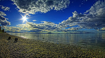 Nature, Stones, Sun, Shore, Bank, Shine, Light, Relief HD wallpaper