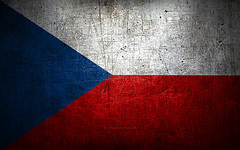 Czech metal flag, grunge art, European countries, Day of Czech Republic, national symbols, Czech Republic flag, metal flags, Flag of Czech Republic, Europe, Czech flag, Czech Republic HD wallpaper