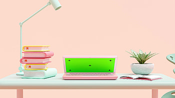 Pink laptop mockup, Green screen animation HD wallpaper