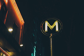Miscellanea, Miscellaneous, Illumination, Backlight, Sign, Subway, Metro, Letter HD wallpaper