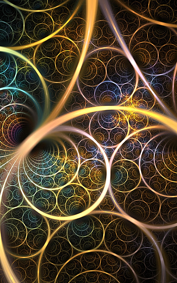 Abstract, Circles, Lines, Fractal, Glow HD phone wallpaper