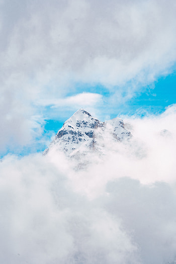 Clouds, summit, mountain, nature HD phone wallpaper