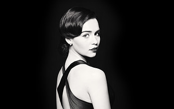 Emilia clarke, celebrity, monochrome HD wallpaper