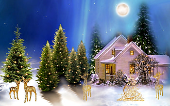 Christmas Art, pretty, Christmas, Snow, Art HD wallpaper