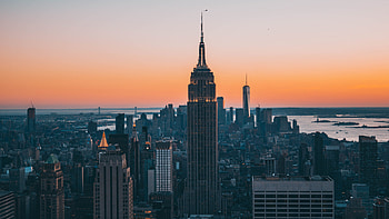 Empire State Building, City of sunsets, New York skyline, Architectural wonder HD wallpaper