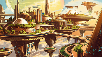 Futuristic Cityscape in Stunning Ultra, futuristic city, floating island, greenery HD wallpaper