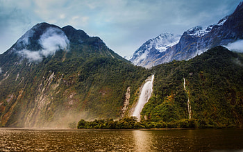 South Island, New Zealand, Waterfalls, Mac HD wallpaper