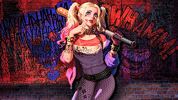 Harley Quinn Daddy Lil Mosnter, harley-quinn, supervillain, superheroes, artwork, digital-art, art HD wallpaper